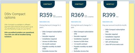 dstv packages compact channels list
